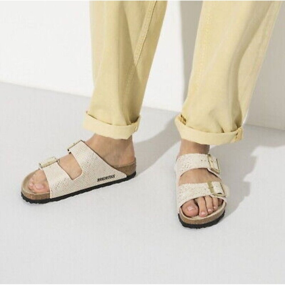 Birkenstock Arizona Schmal Shiny Python Eggshell … - image 2